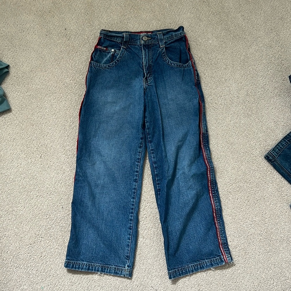 JNCO Kids Blue Jeans with Red Trim